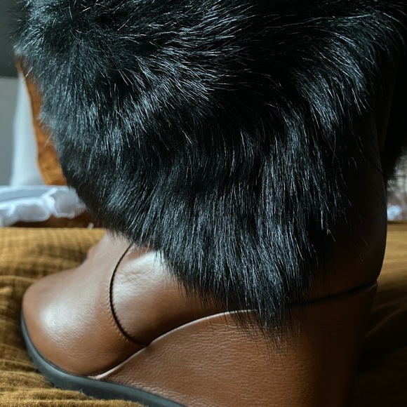 Taryn Rose Massima Fur Leather Boots Sz 8US❤️ - Picture 13 of 16